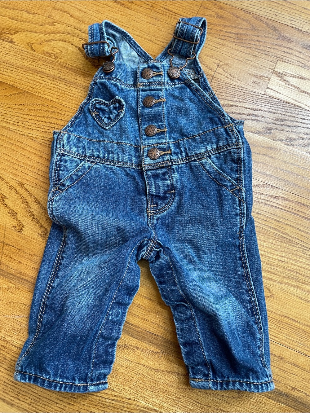0-3mo Denim Overalls